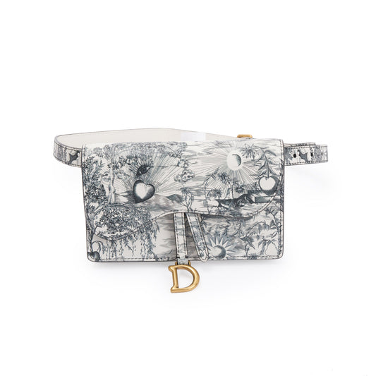 Christian Dior 2020 Jardin Naturel Print Saddle Belt Pouch