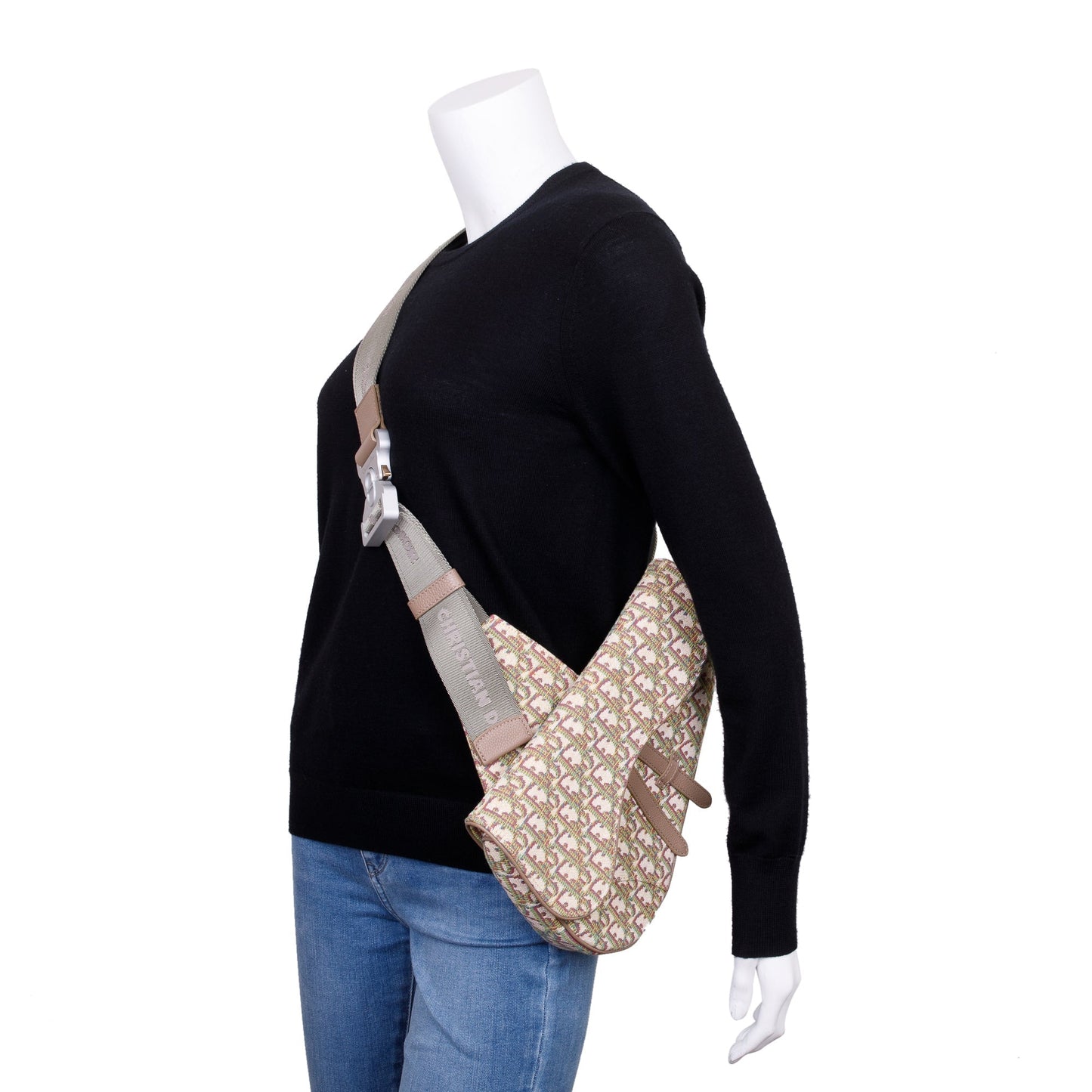 Christian Dior 2020 Multicolour Oblique Jacquard Saddle Bag