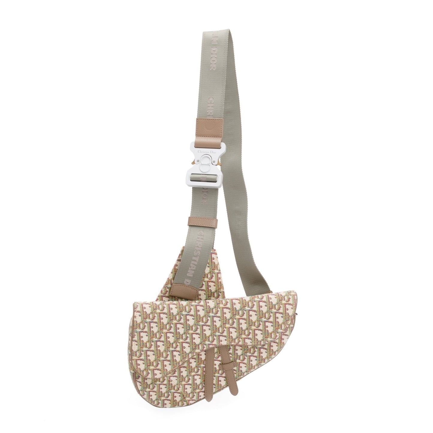 Christian Dior 2020 Multicolour Oblique Jacquard Saddle Bag