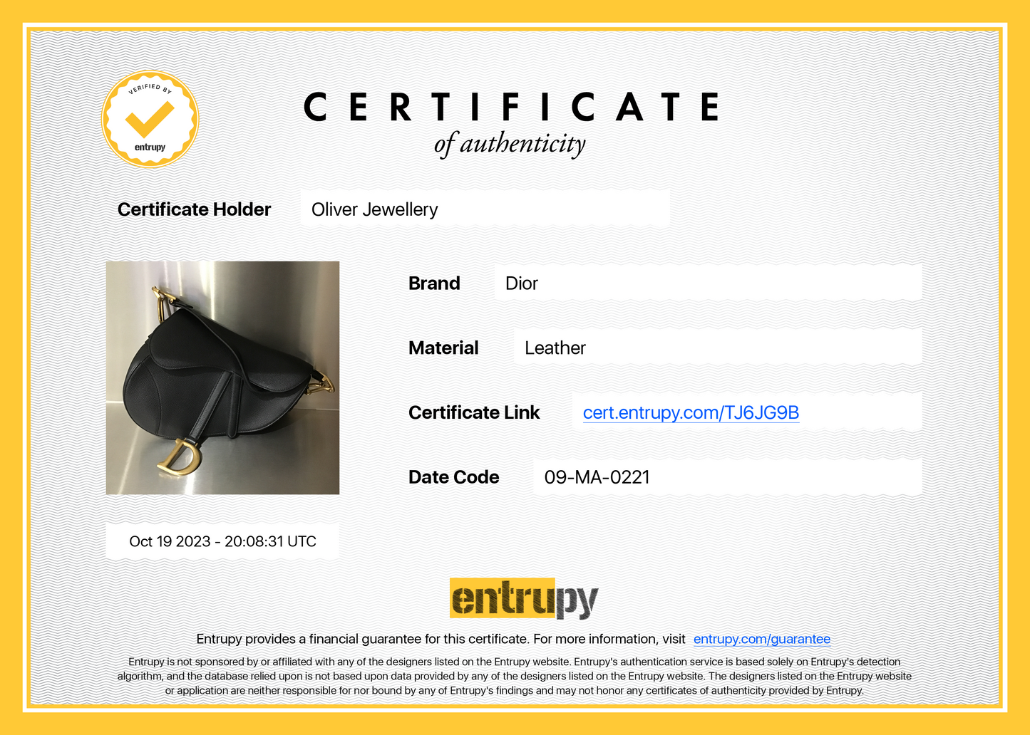 Christian Dior 2021 Black Grained Calfskin Leather Medium Saddle Bag