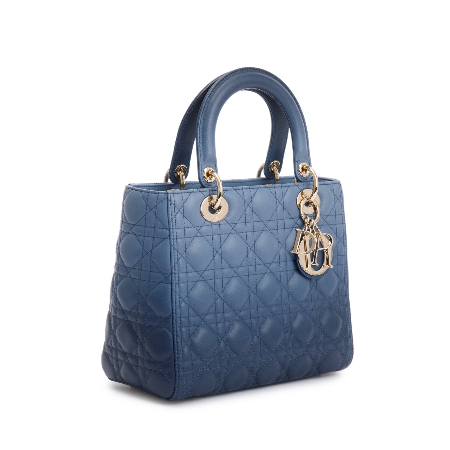 Christian Dior 2021 Blue Gradient Leather Medium Lady Dior Bag
