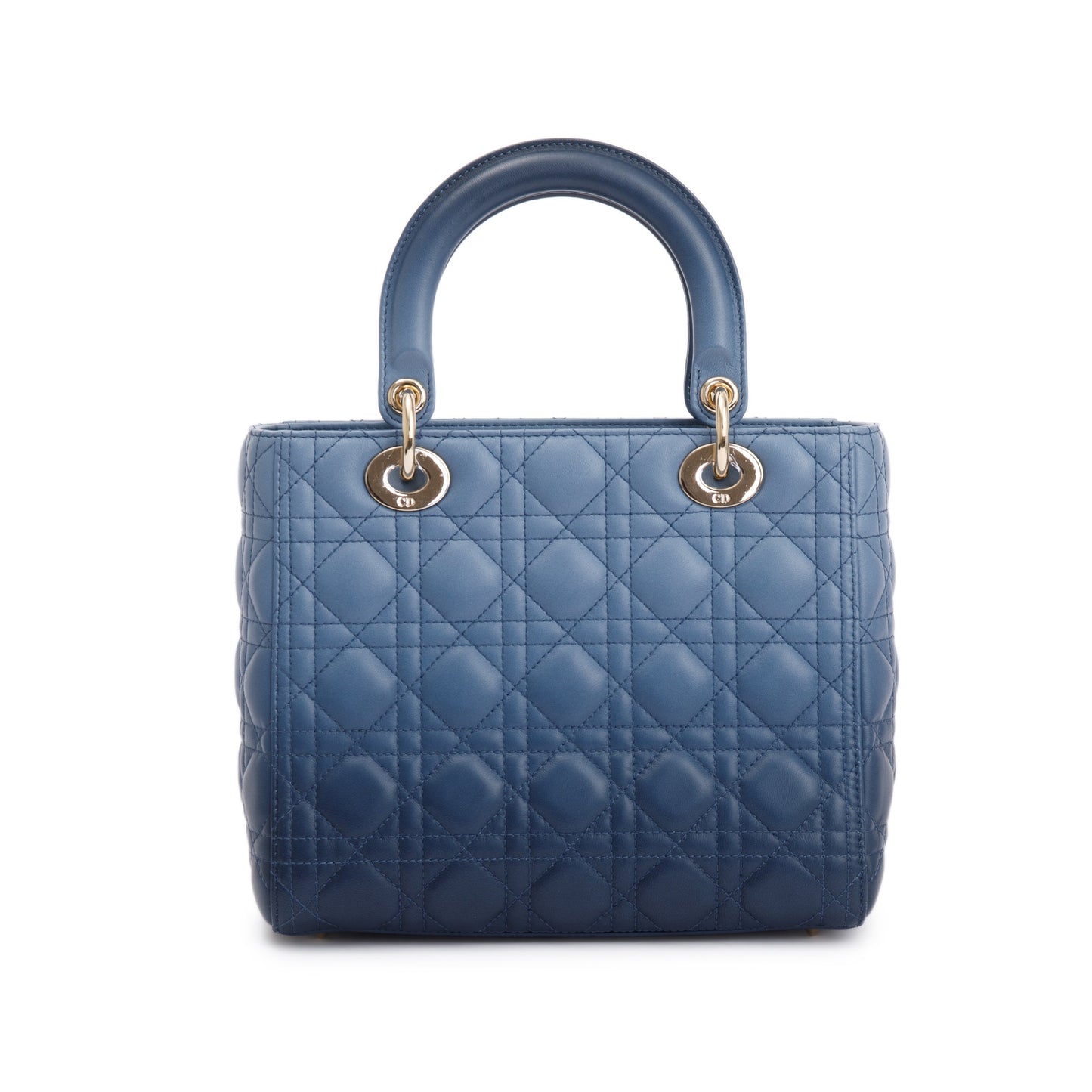 Christian Dior 2021 Blue Gradient Leather Medium Lady Dior Bag