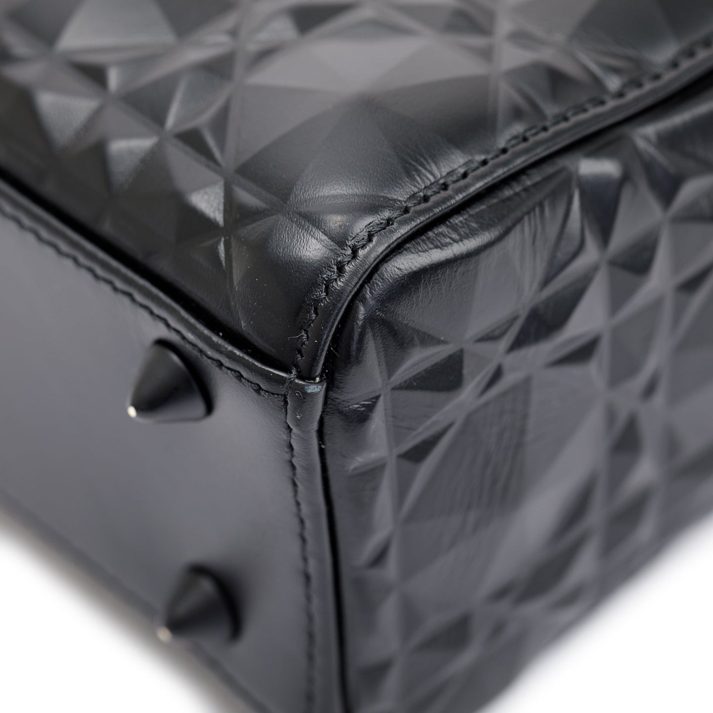 Christian Dior 2022 Black Diamond Motif Cannage Leather Small Lady Dior My Abcdior Bag