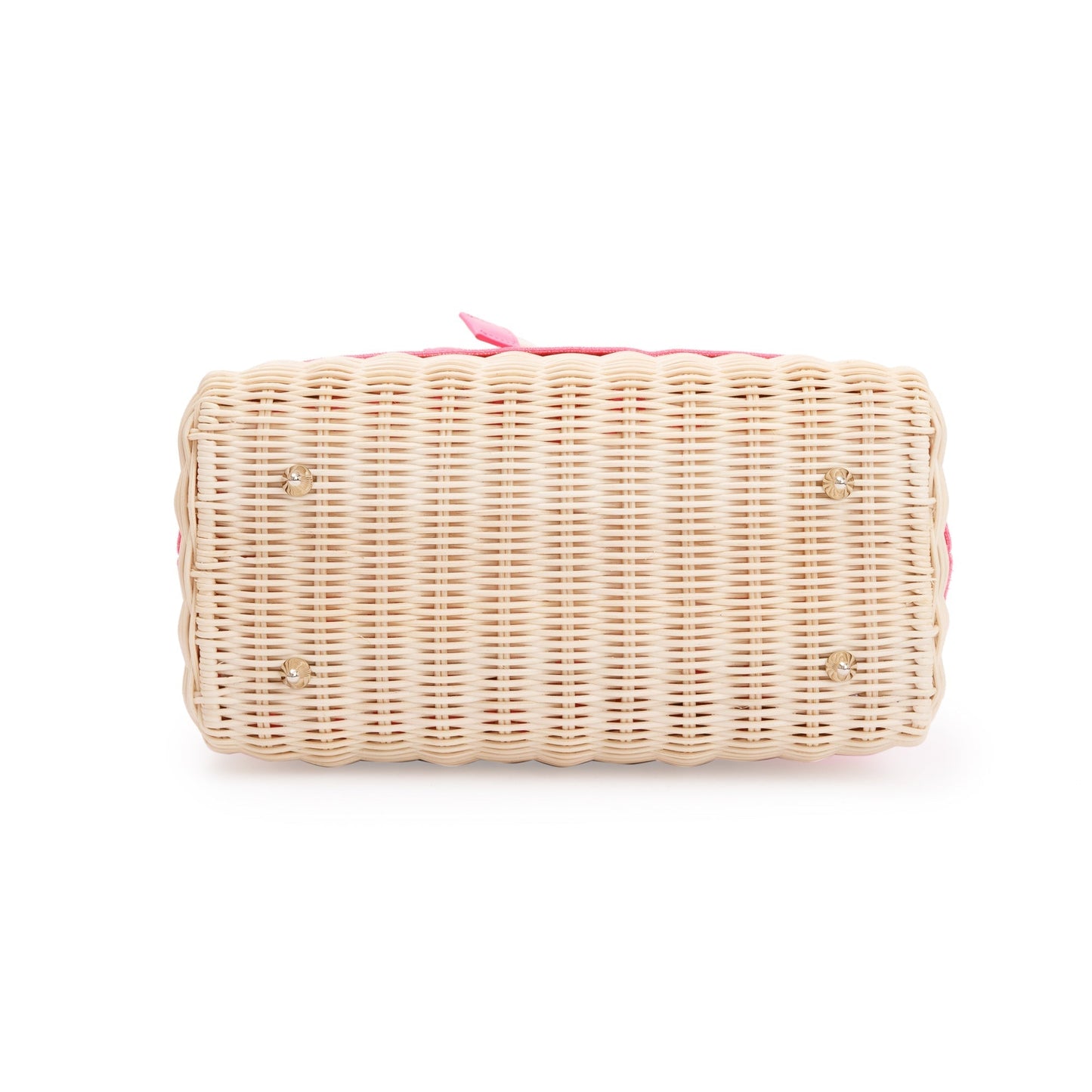 Christian Dior 2022 Natural Wicker Pink Oblique Medium Lady Dior Bag