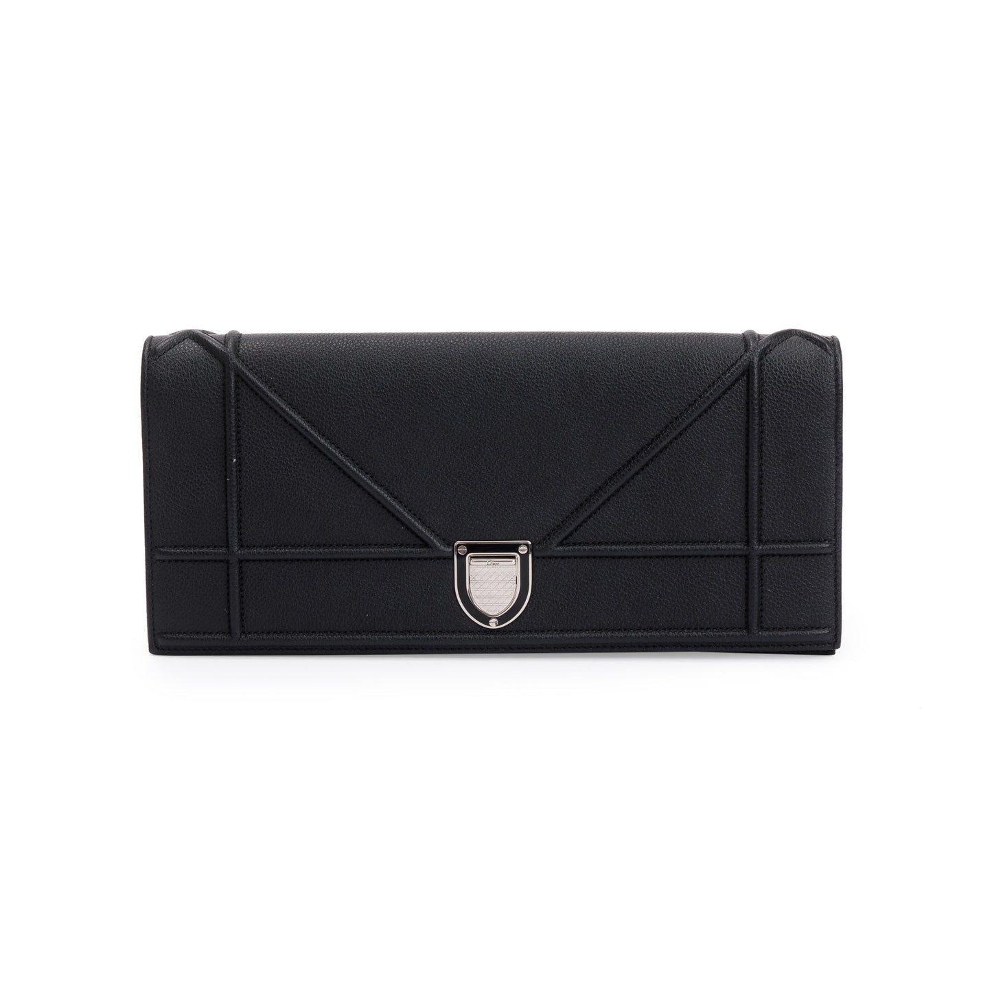 Christian Dior Black Calfskin Leather Diorama Chain Clutch