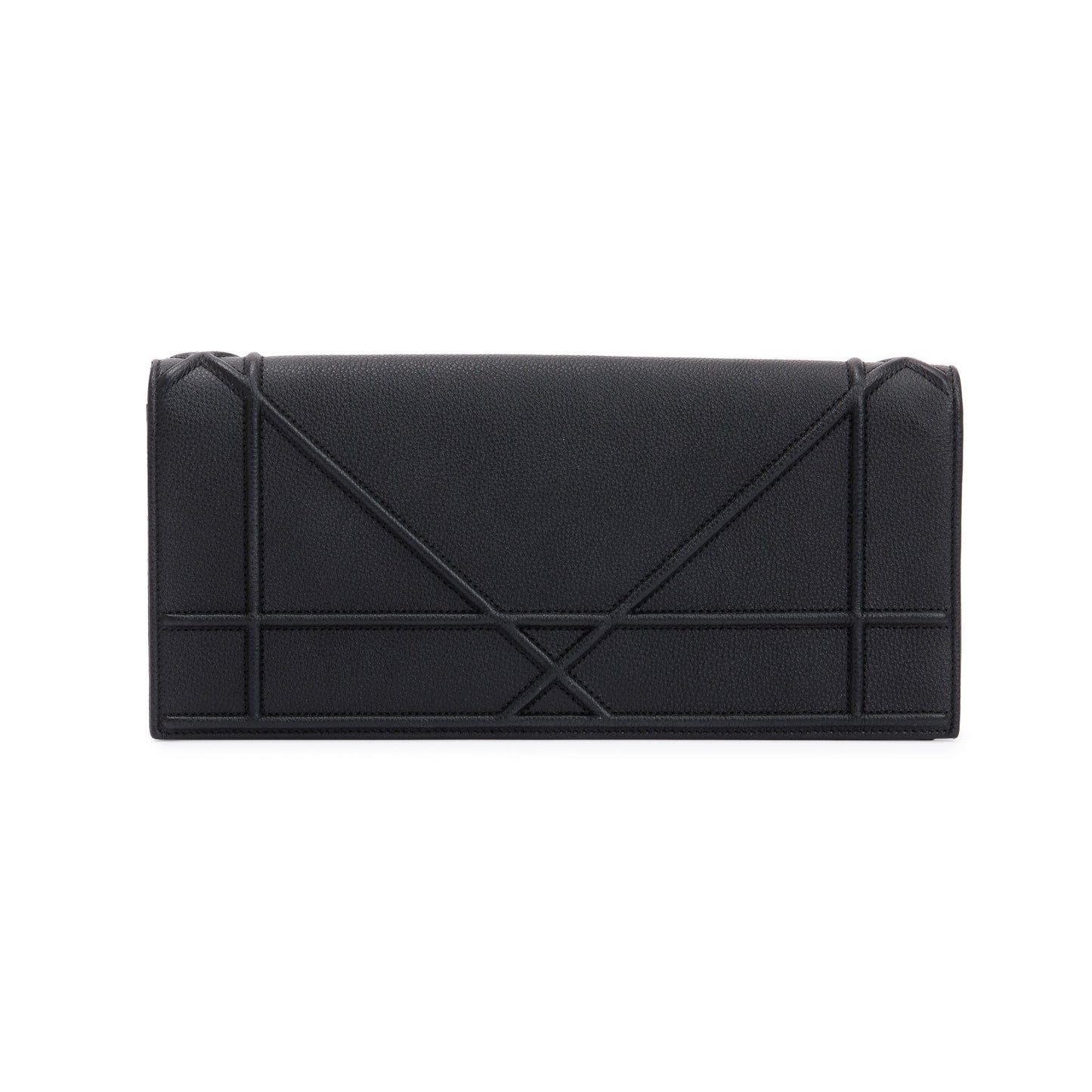 Christian Dior Black Calfskin Leather Diorama Chain Clutch