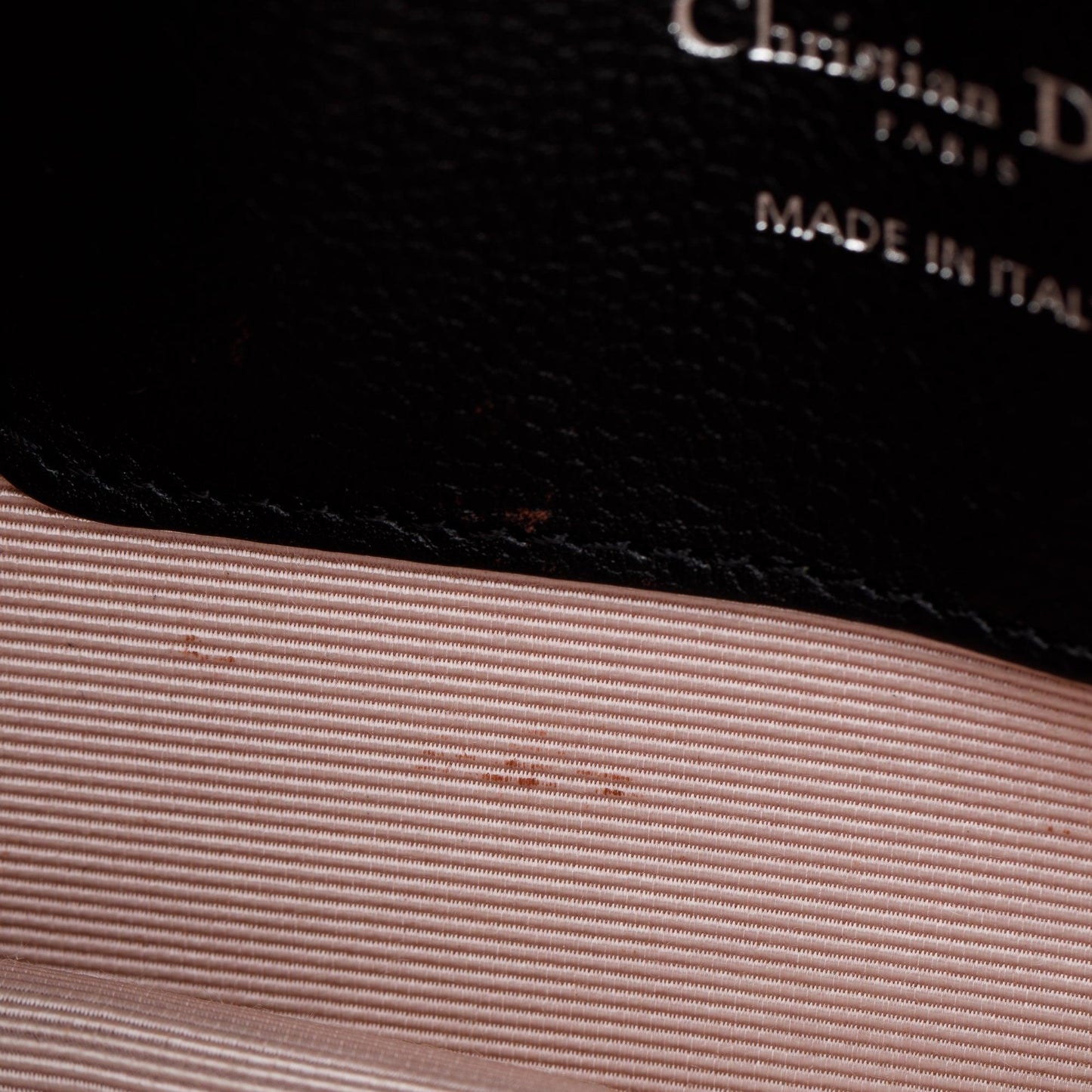 Christian Dior Black Calfskin Leather Diorama Chain Clutch