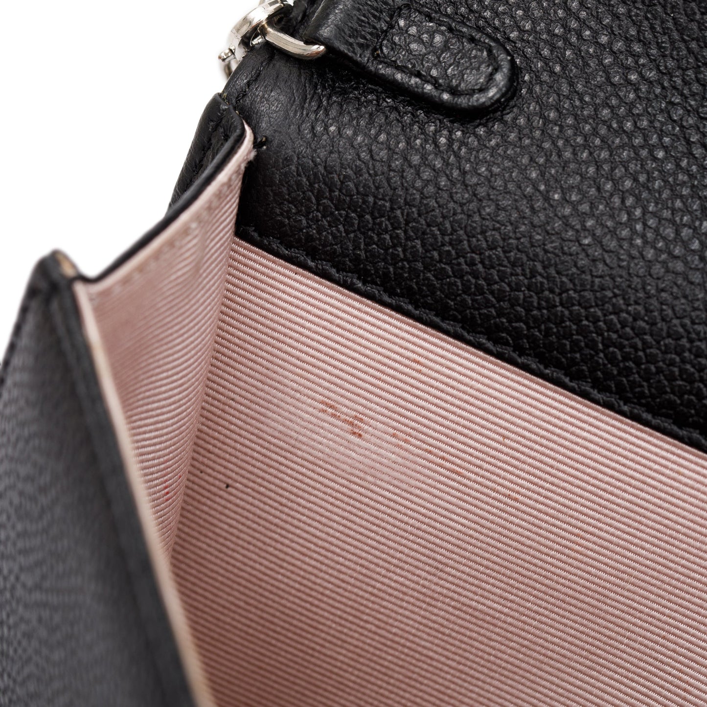 Christian Dior Black Calfskin Leather Diorama Chain Clutch