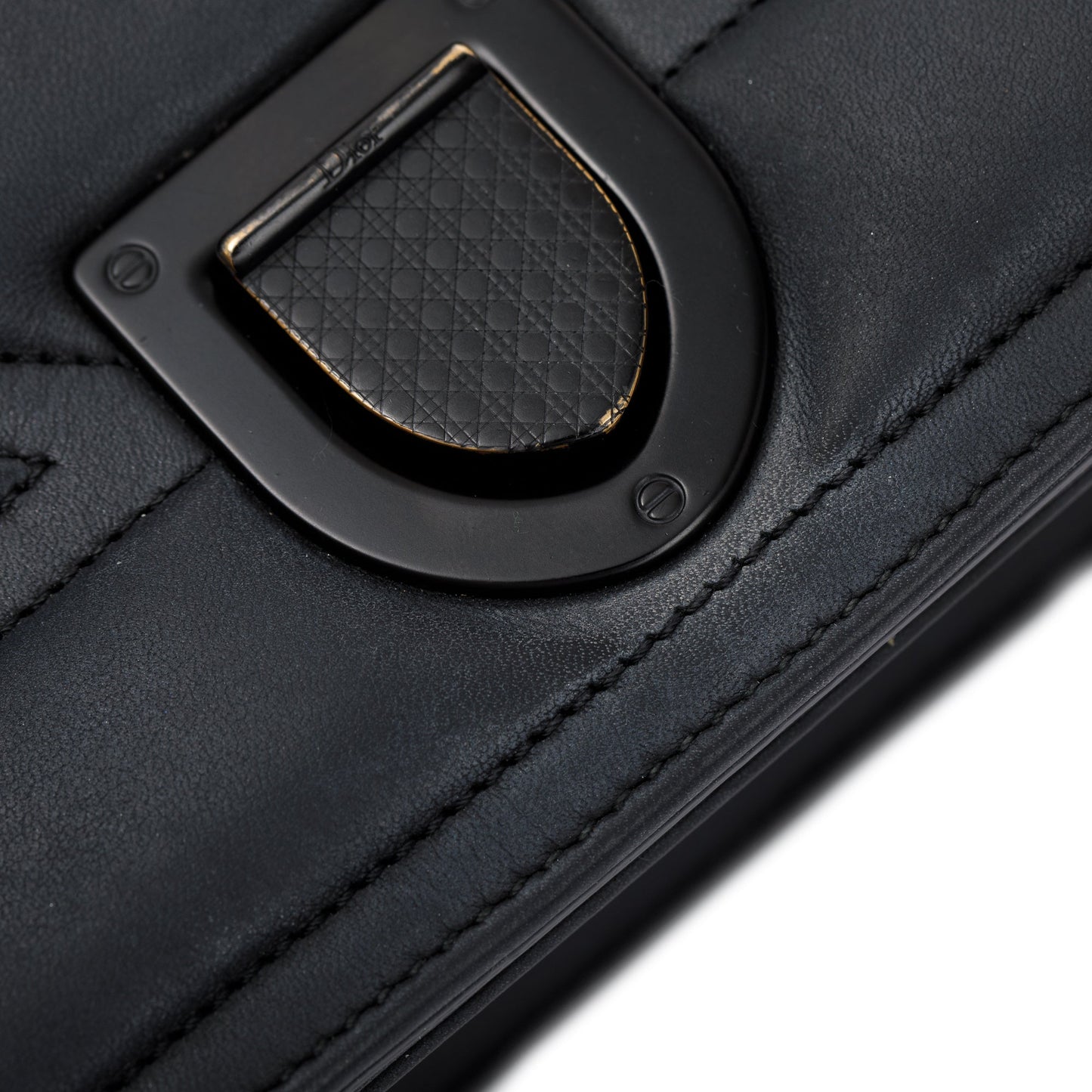 Christian Dior Black Ultramatte Calfskin Leather Medium Diorama Flap Bag