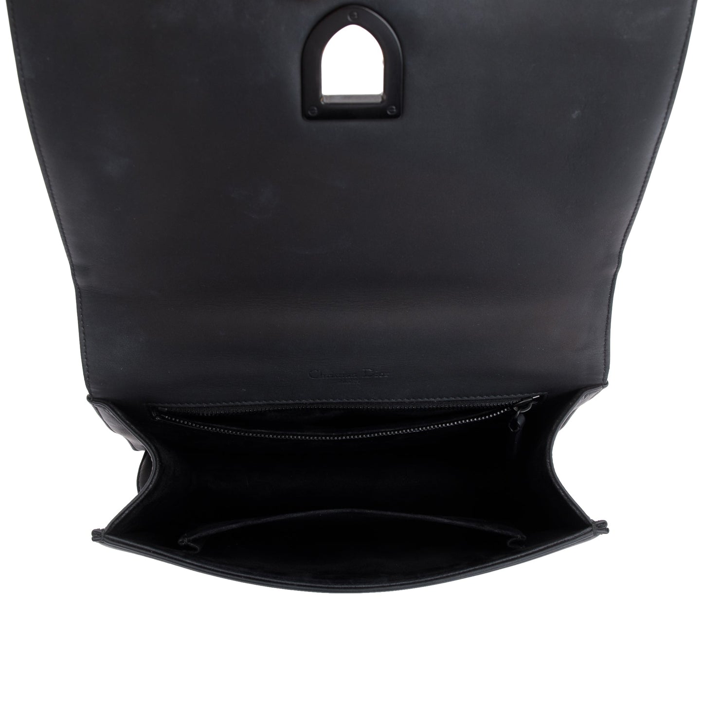 Christian Dior Black Ultramatte Calfskin Leather Medium Diorama Flap Bag