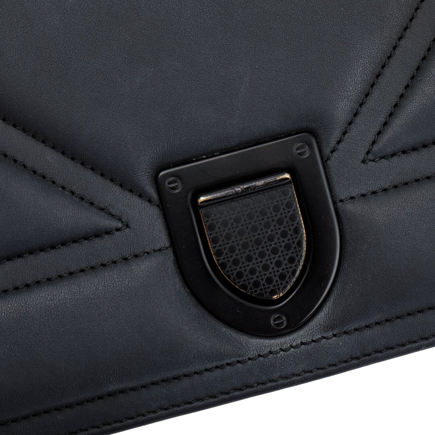 Christian Dior Black Ultramatte Calfskin Leather Medium Diorama Flap Bag