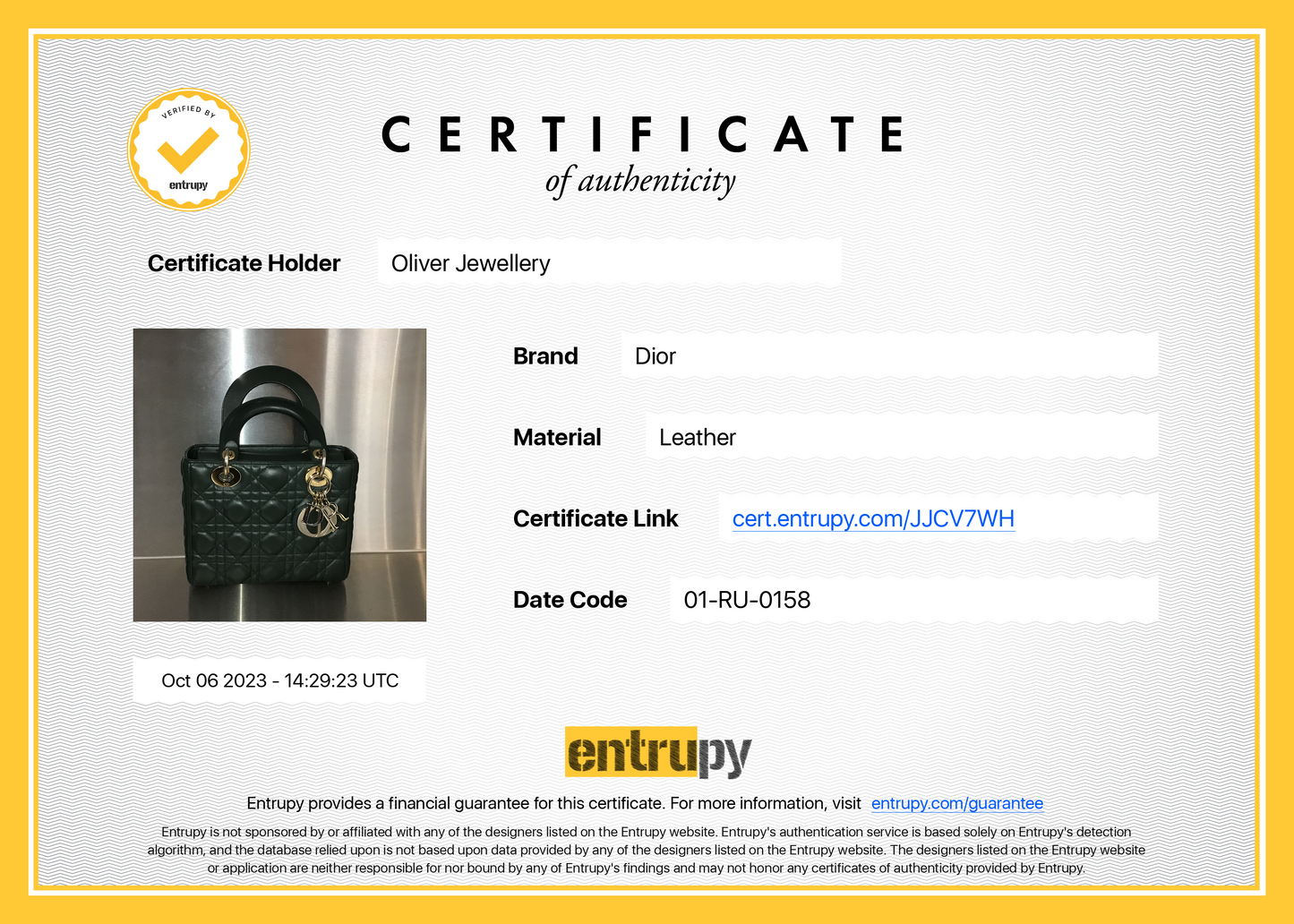 Christian Dior Green Cannage Lambskin Leather Small Lady Dior My Abcdior Bag