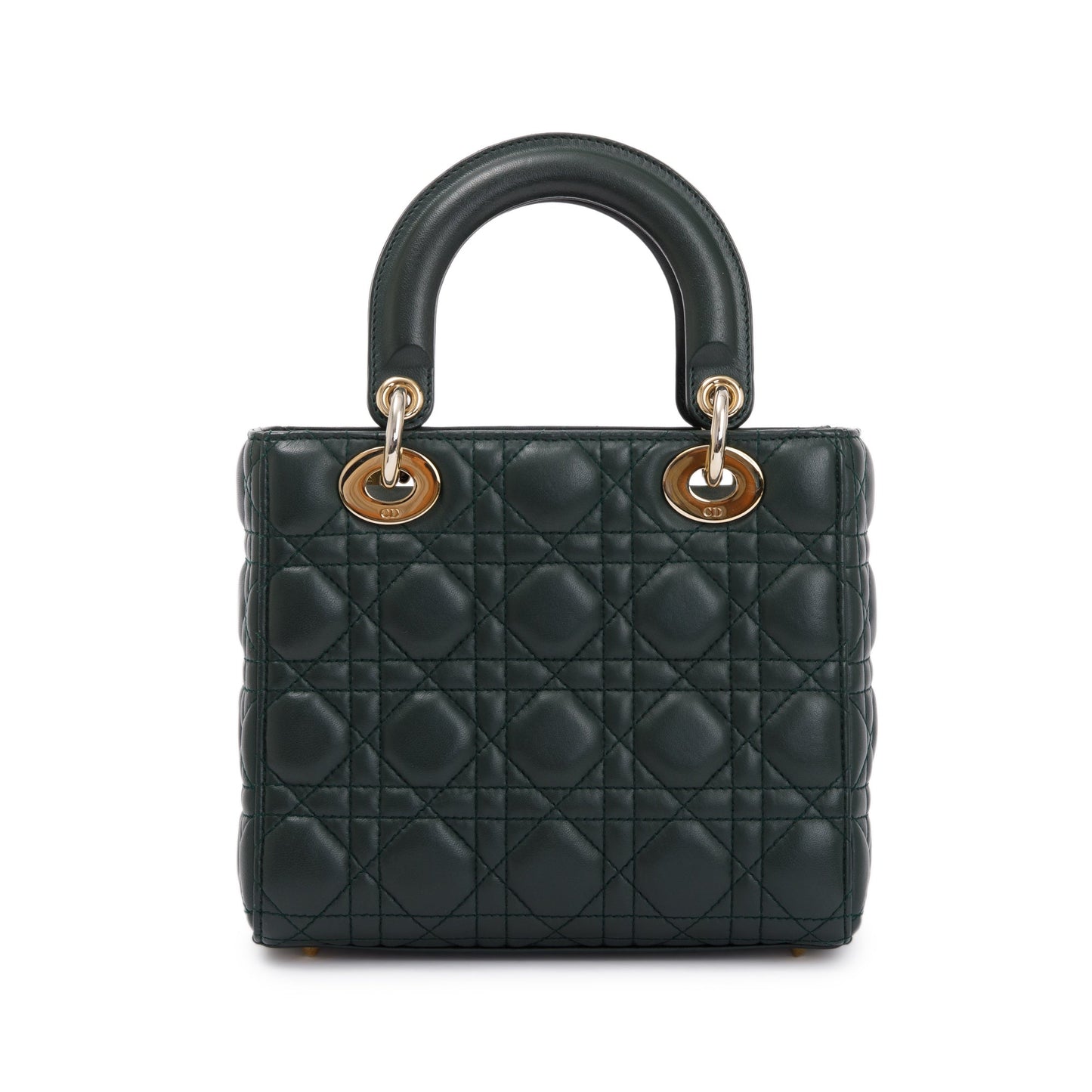 Christian Dior Green Cannage Lambskin Leather Small Lady Dior My Abcdior Bag