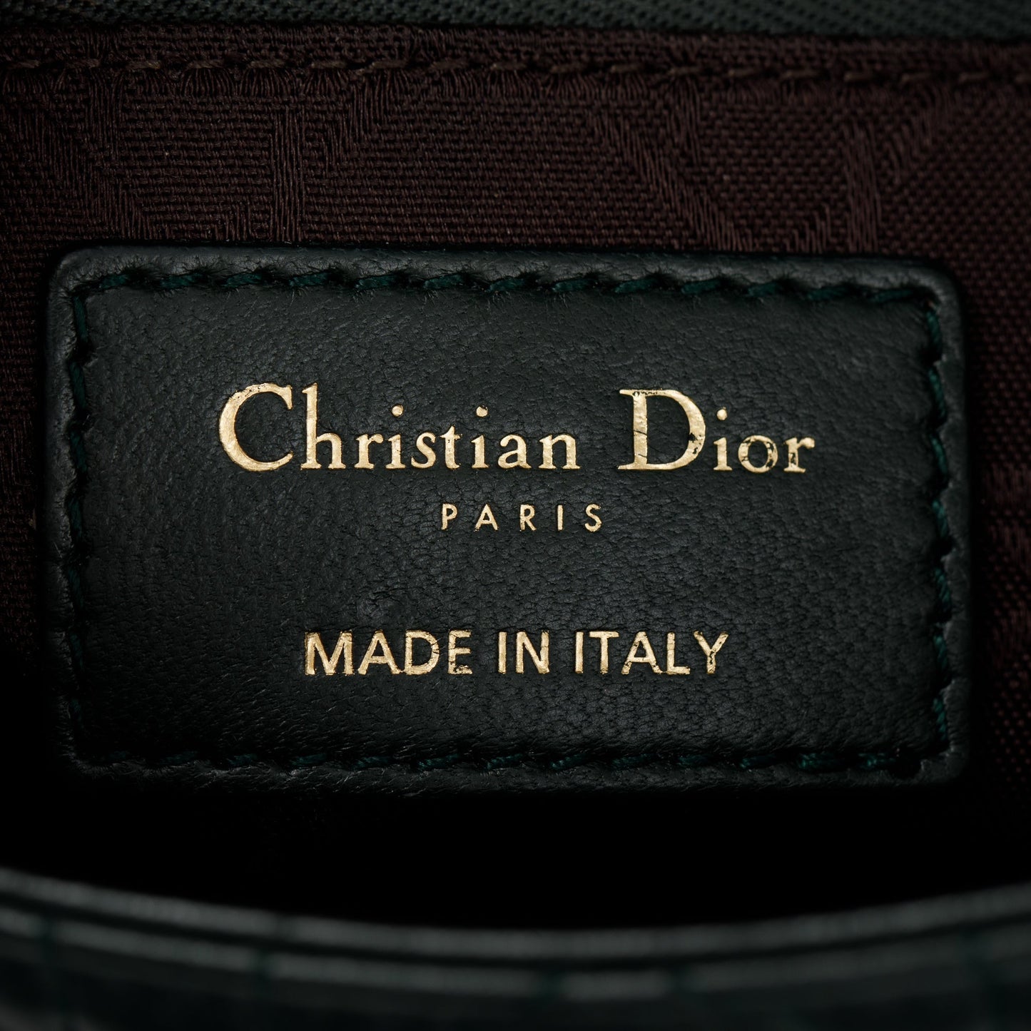 Christian Dior Green Cannage Lambskin Leather Small Lady Dior My Abcdior Bag