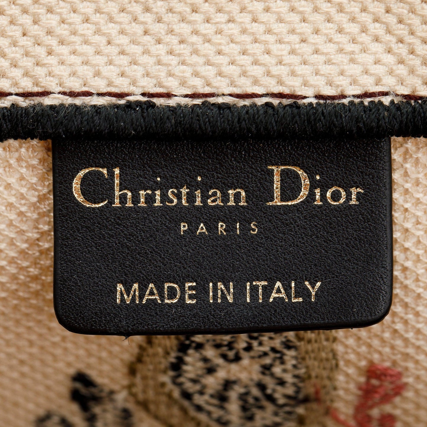 Christian Dior Large Multicolor Embroidered Geometric Canvas Book Tote