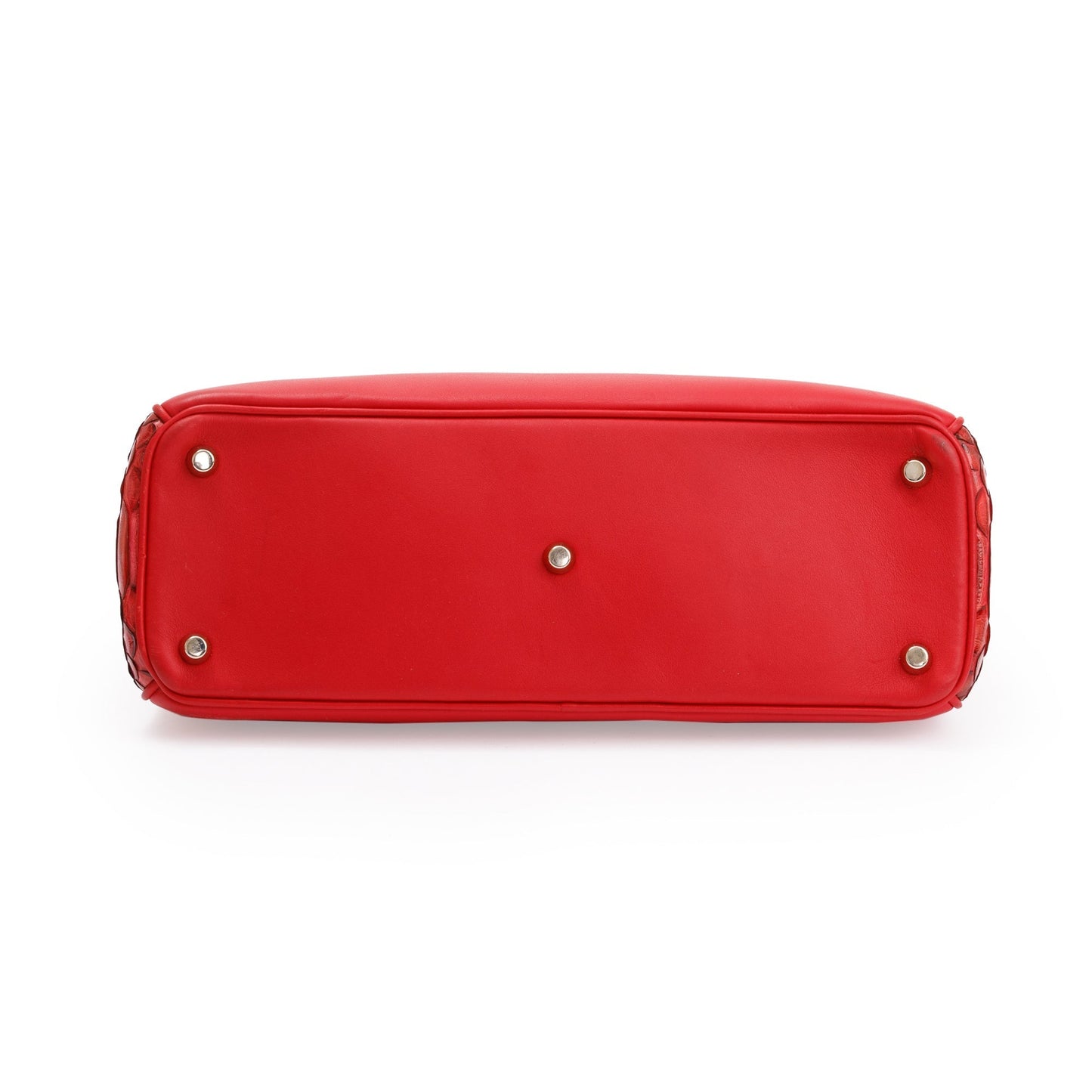 Christian Dior Medium Red Python Trimmed Calfskin Leather Diorissimo Tote