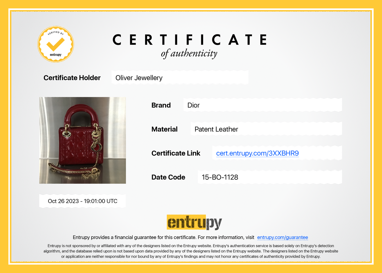 Christian Dior Red Cannage Patent Leather Mini Lady Dior Bag