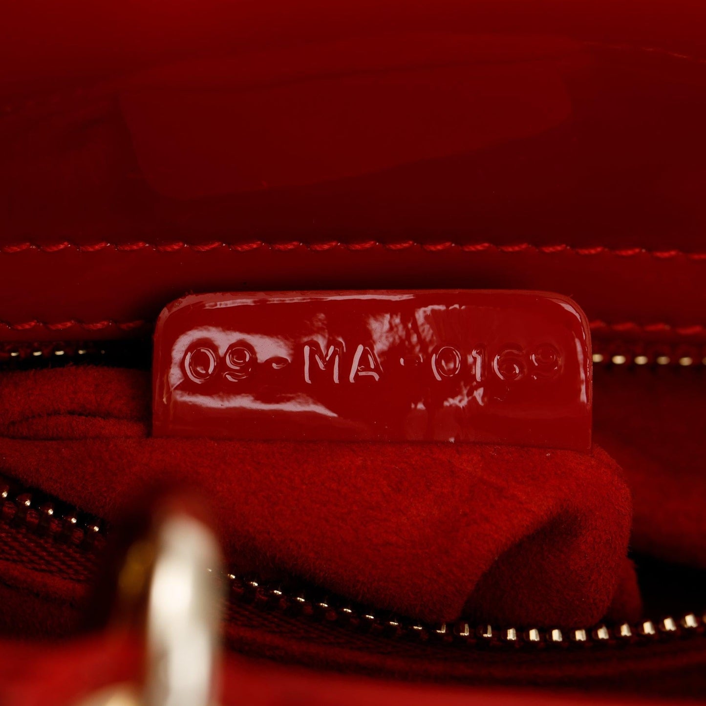 Christian Dior Red Patent Cannage Leather Small Lady Dior Bag