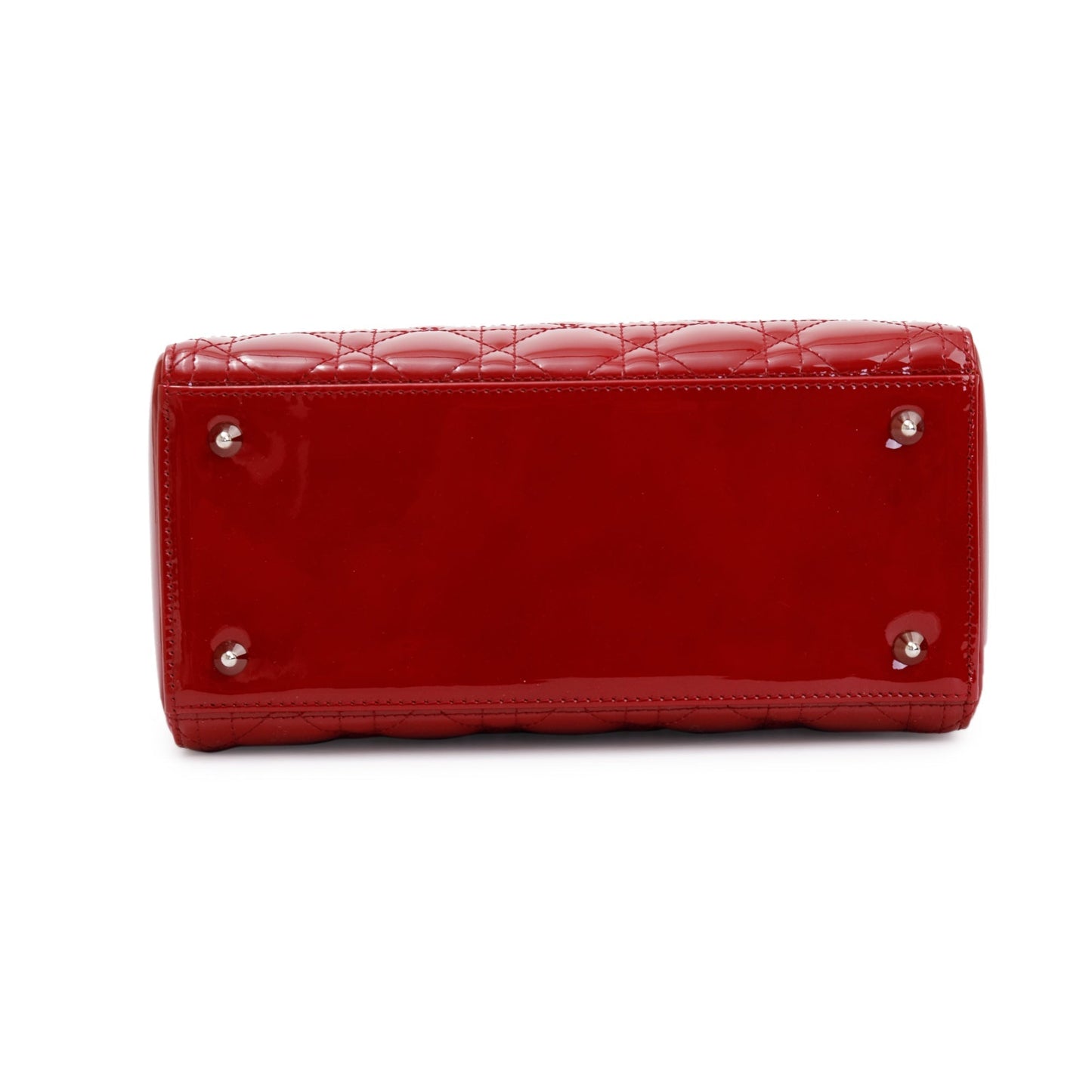 Christian Dior Red Patent Leather Medium Lady Dior Bag