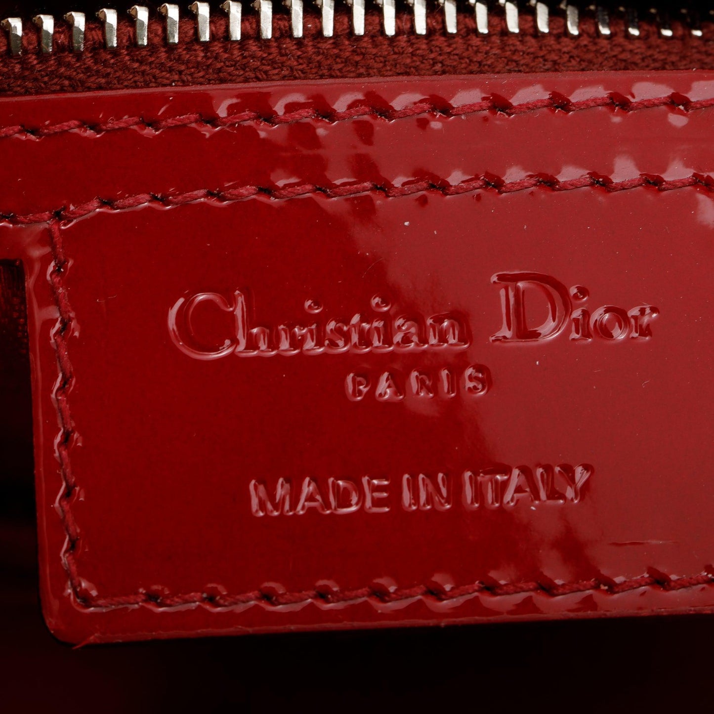 Christian Dior Red Patent Leather Medium Lady Dior Bag
