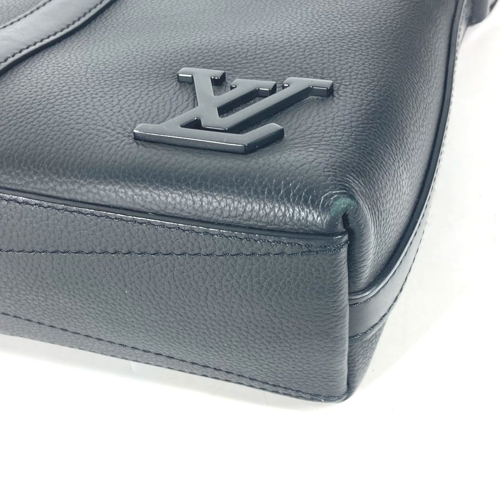 LOUIS VUITTON Business bag M59159 , Grained calf leather black LV Aerogram Take Off Briefcase