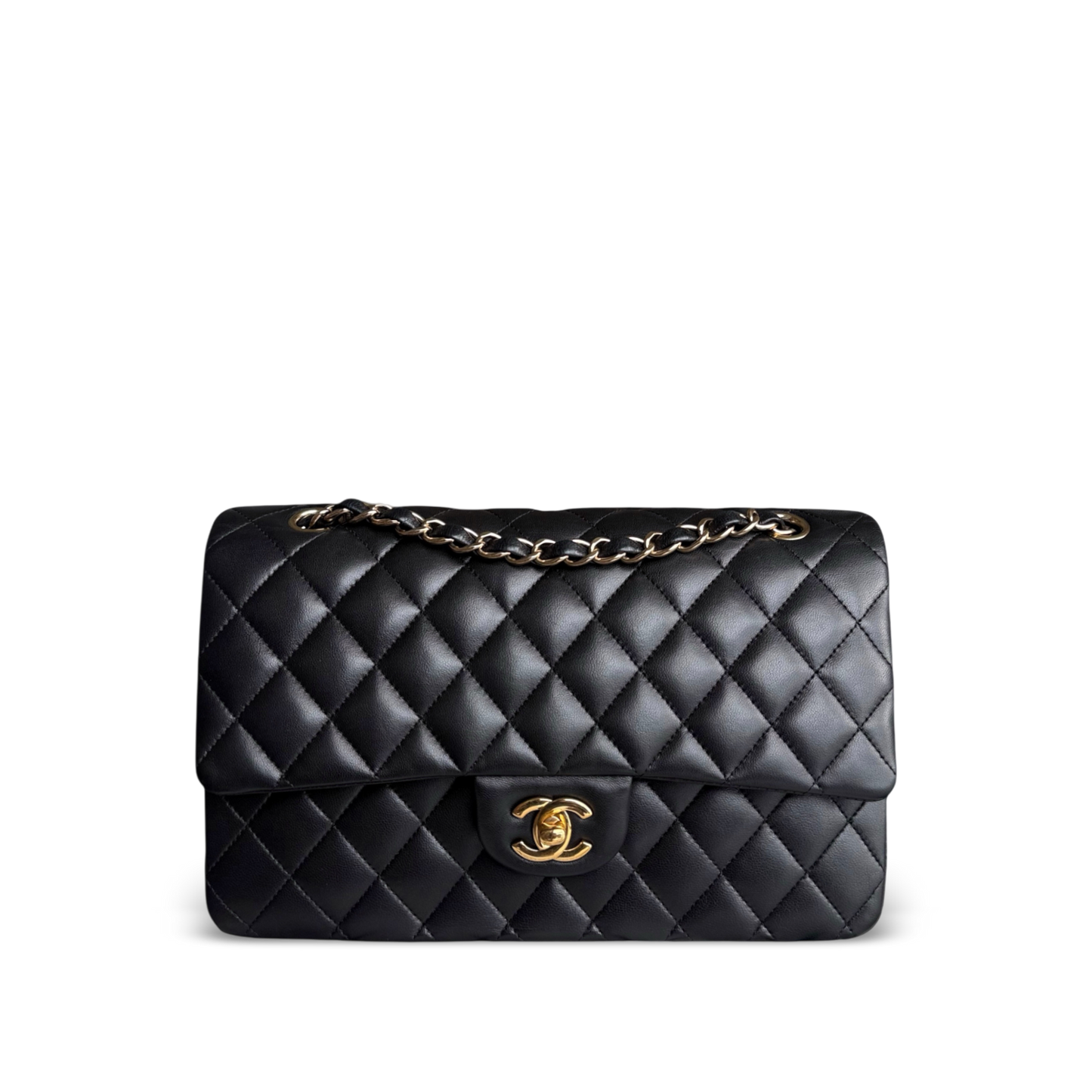 Chanel Classic Flap Medium - 25CM Quilted Lambskin Black Gold Hardware