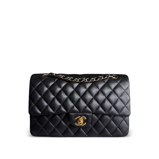 Chanel Classic Flap Medium - 25CM Quilted Lambskin Black Gold Hardware