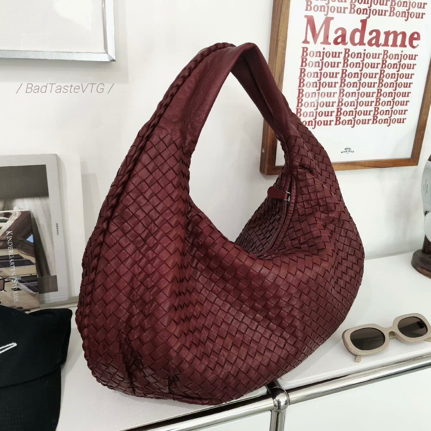 Bottega Veneta Belly Hobo Intrecciato Burgundy Ancora Red Medium 45cm