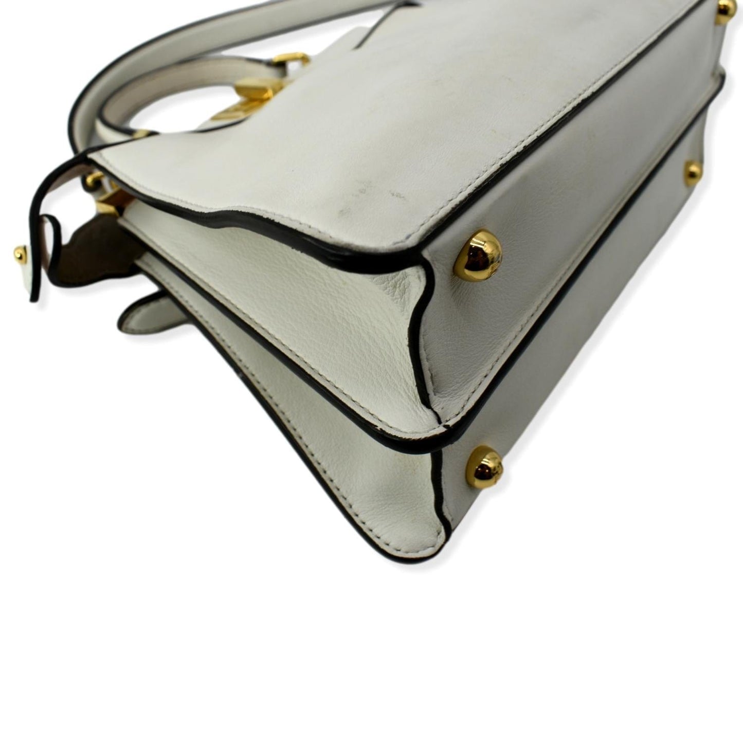 FENDI Peekaboo Iseeu Small Leather Tote Bag White