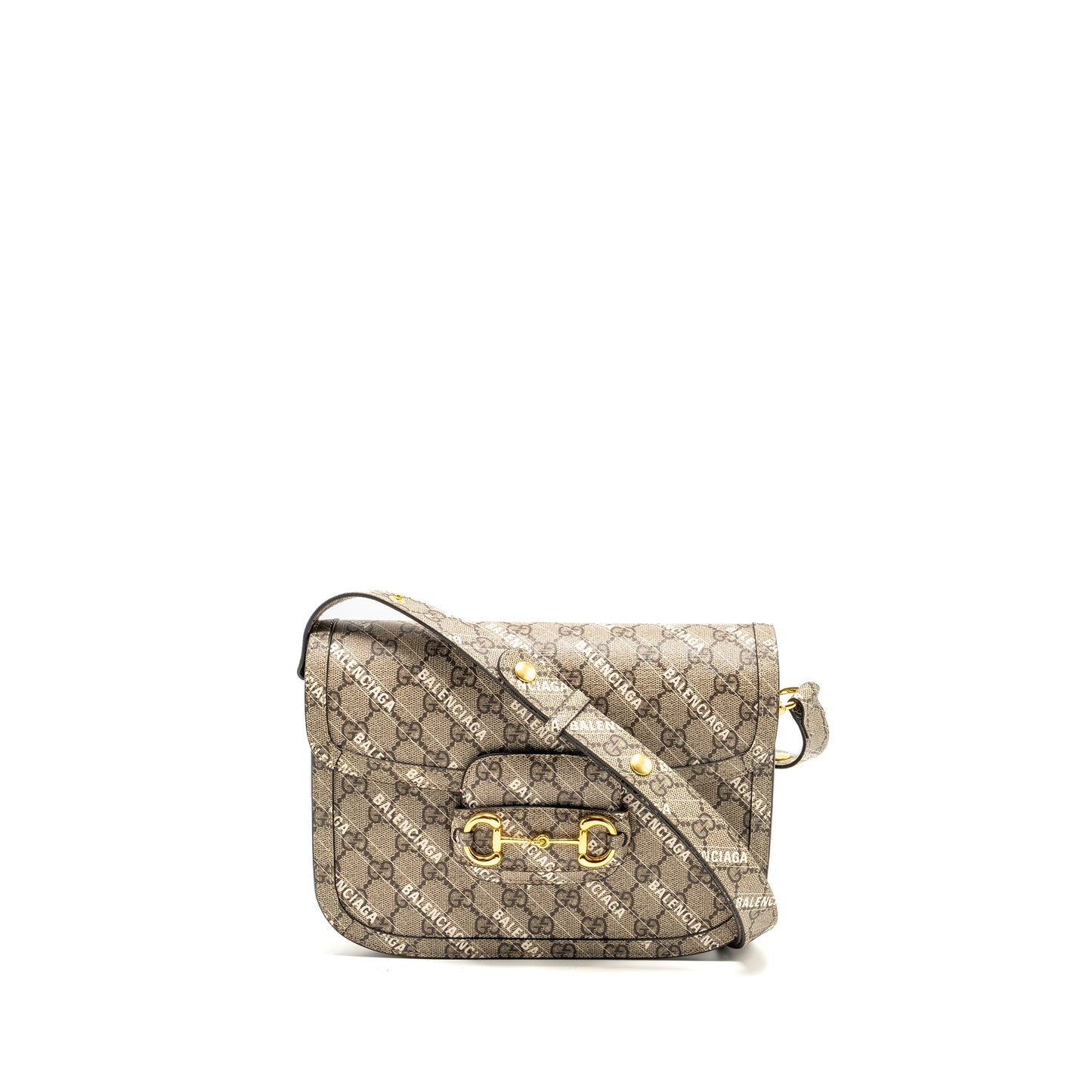 Gucci x Balenciaga Horsebit 1955 Purse Supreme/Balenciaga Print Canvas