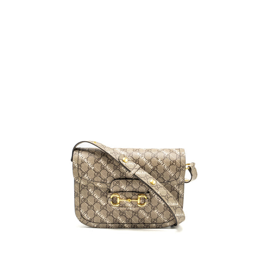 Gucci x Balenciaga Horsebit 1955 Purse Supreme/Balenciaga Print Canvas