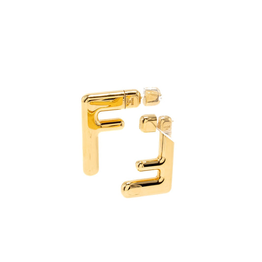 Fendi Earrings Gold Tone