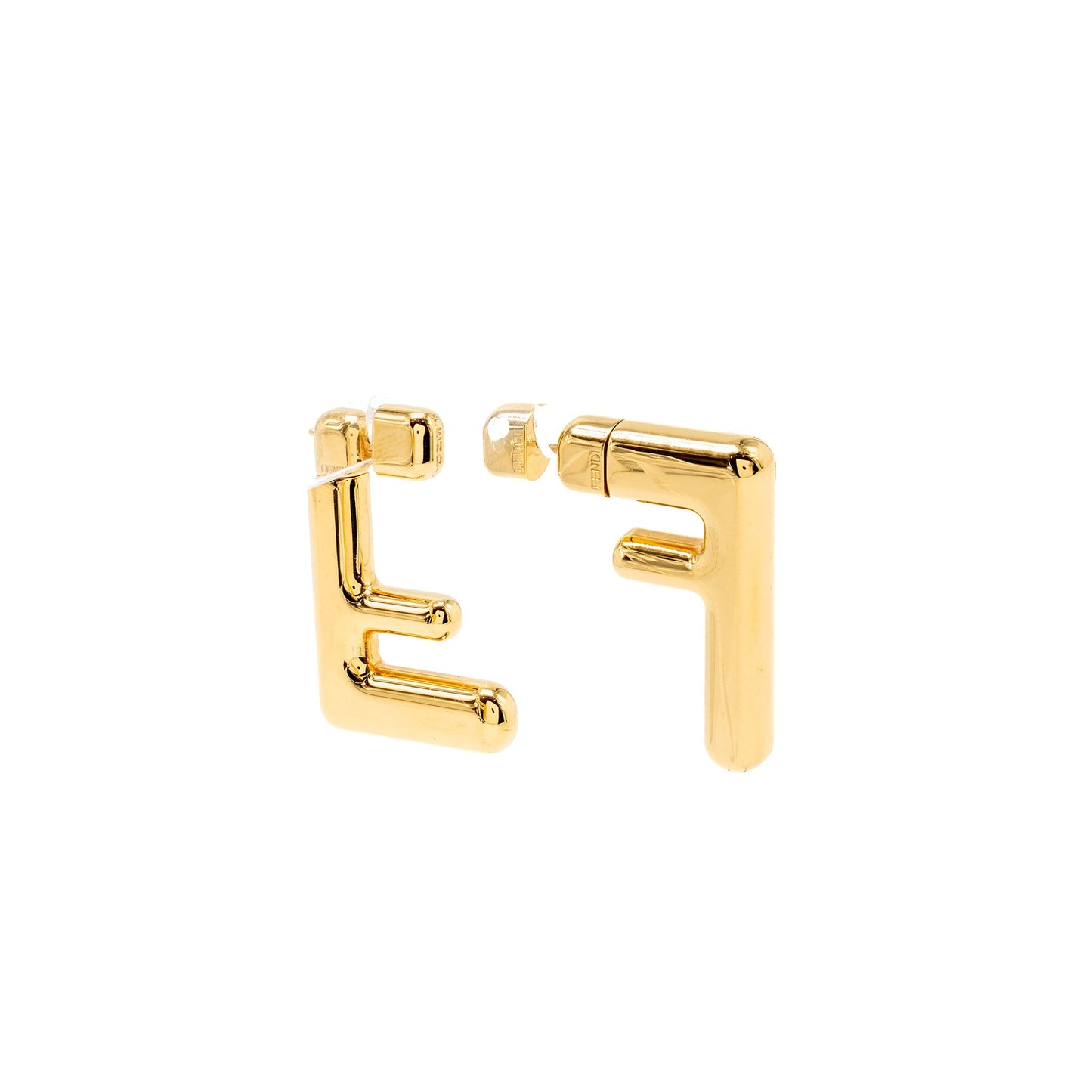 Fendi Earrings Gold Tone