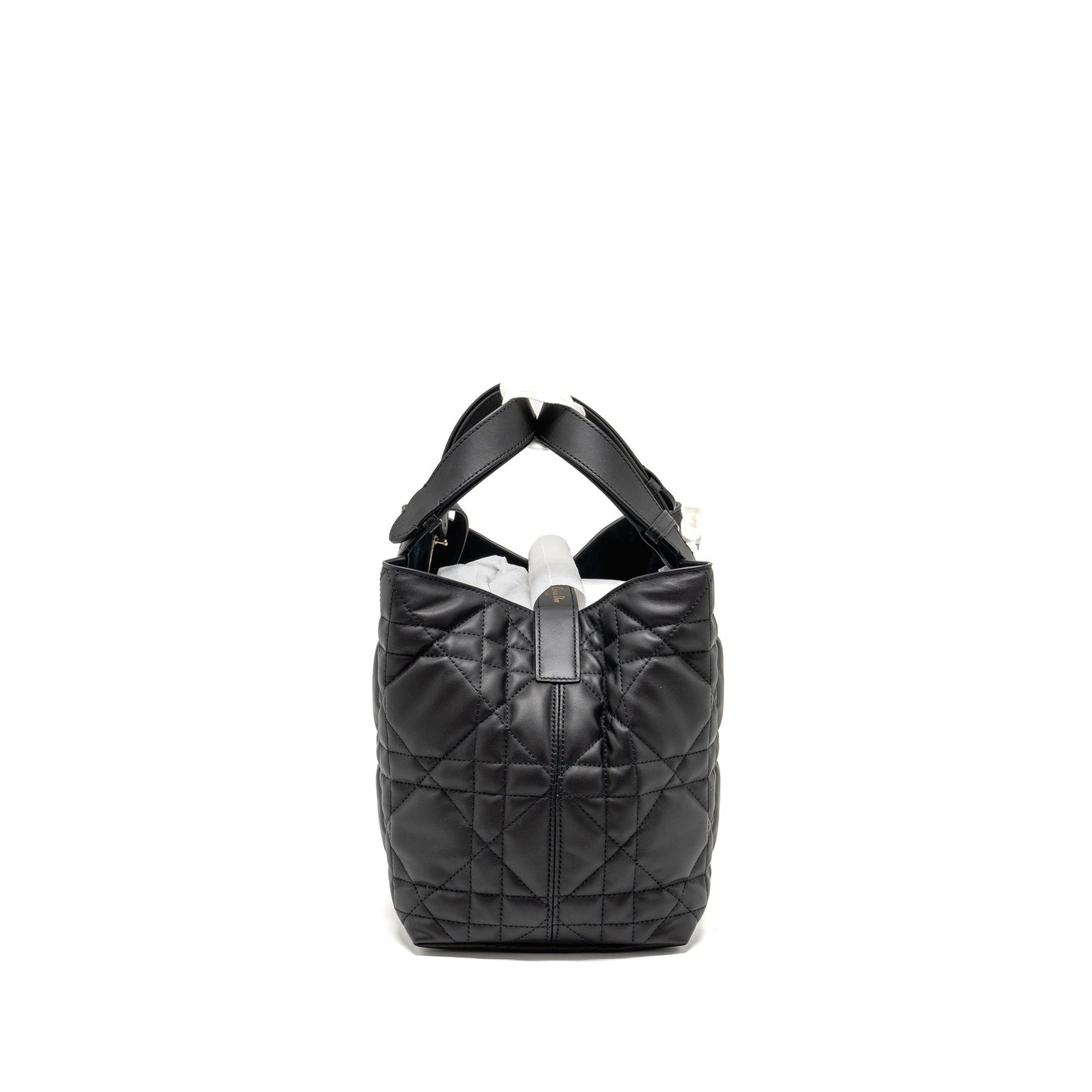 Dior Medium Dior Toujours Purse Macrocannage Calfskin Black