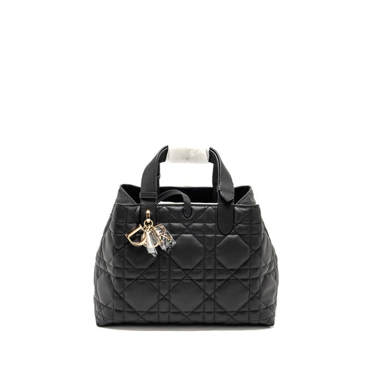 Dior Medium Dior Toujours Purse Macrocannage Calfskin Black