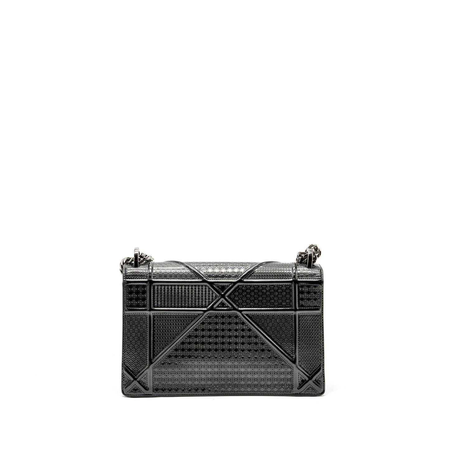 Dior medium diorama calfskin metallic silver