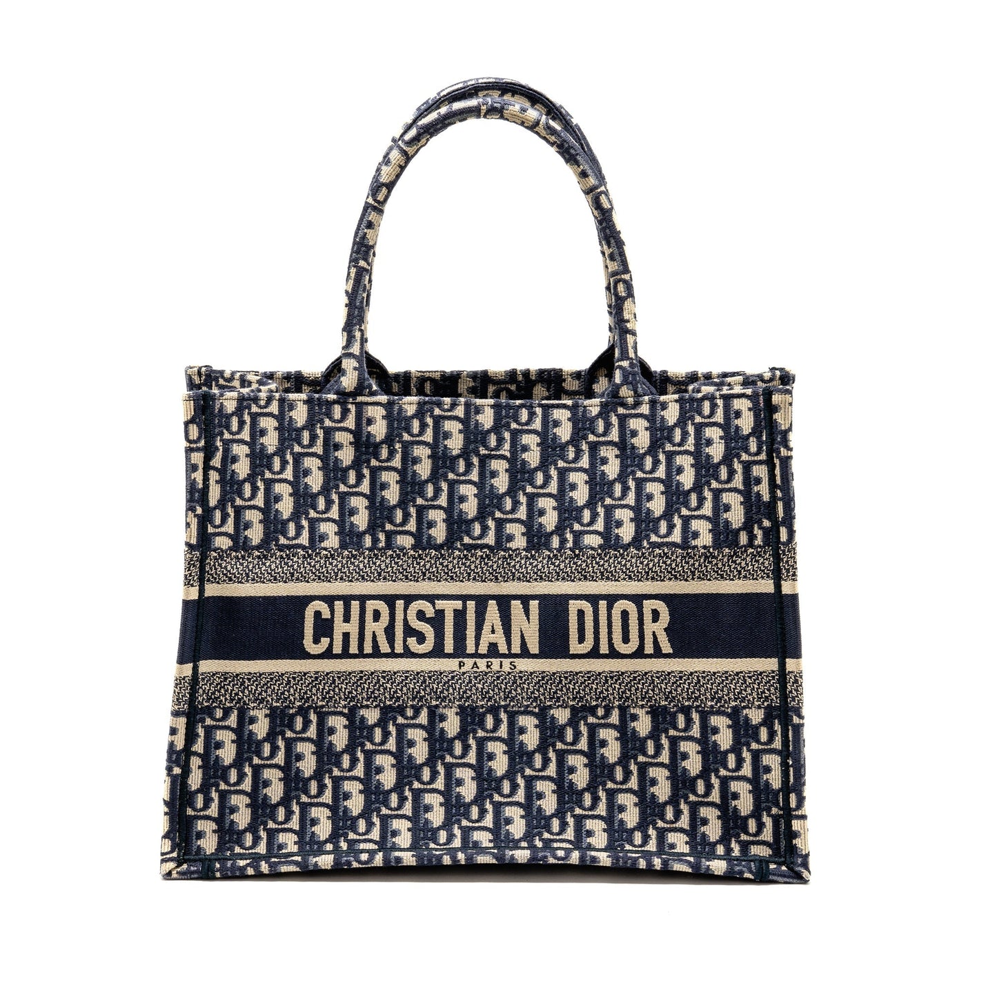 Dior Medium Dior Book Tote Dior Oblique Embroidery Ecru/Blue