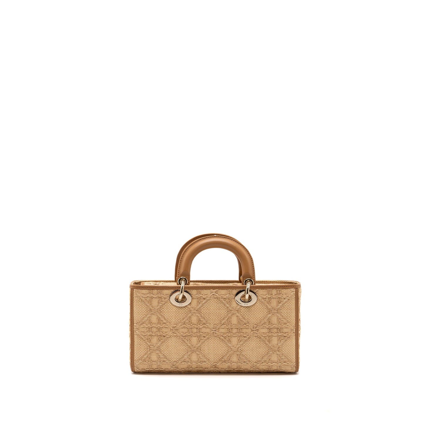 Dior Medium Lady D-Joy Purse Raffia/ Leather Natural