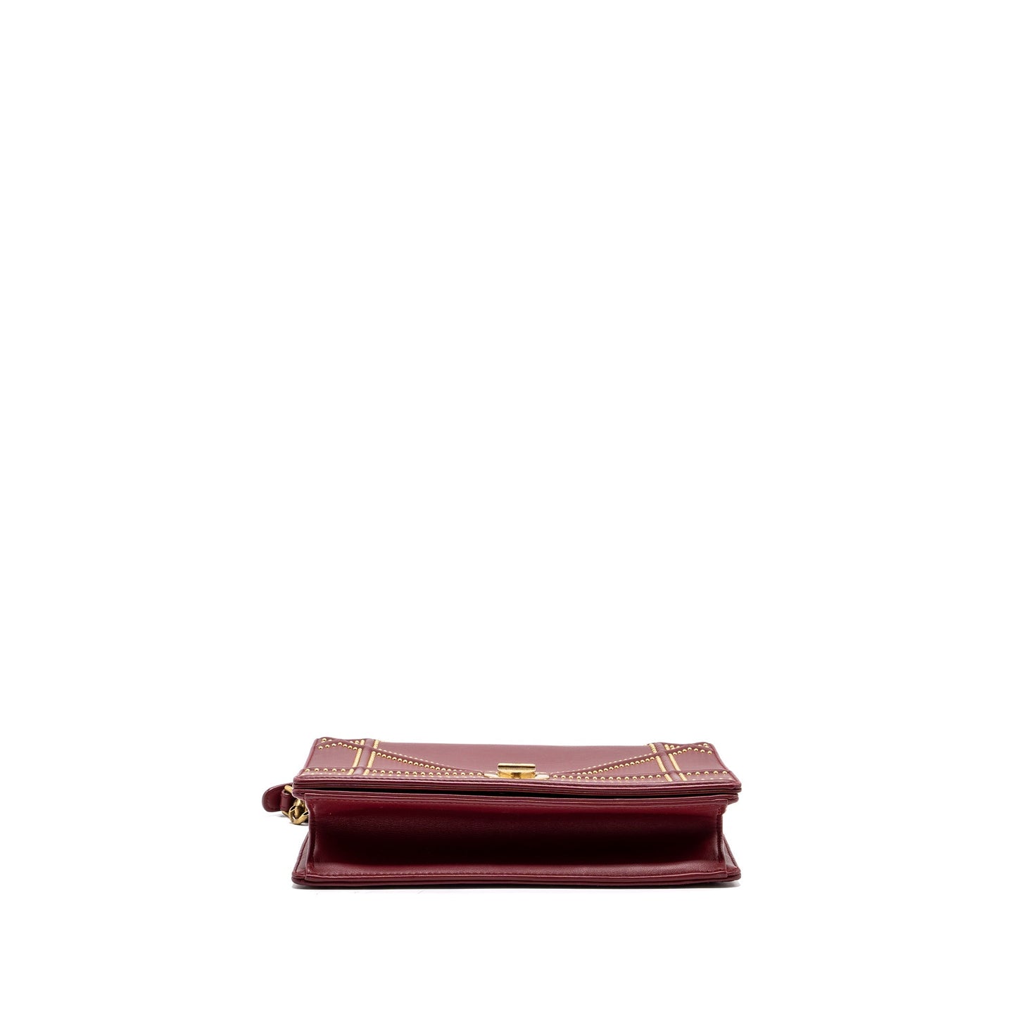 Dior medium diorama studded lambskin red