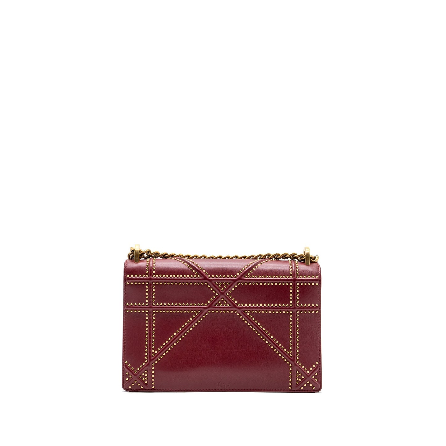 Dior medium diorama studded lambskin red