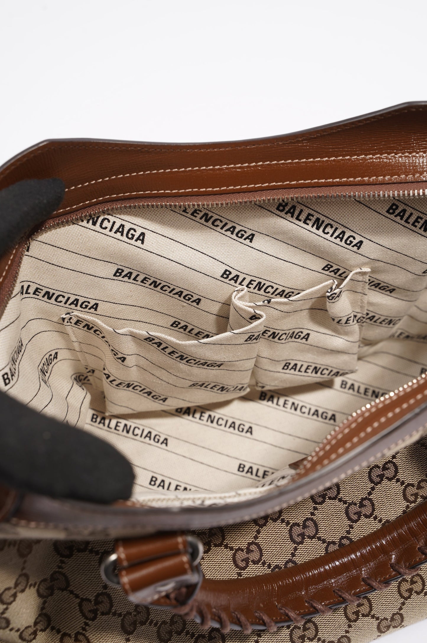 Gucci X Balenciaga Hacker Project GG Neo Classic Bag Brown Medium