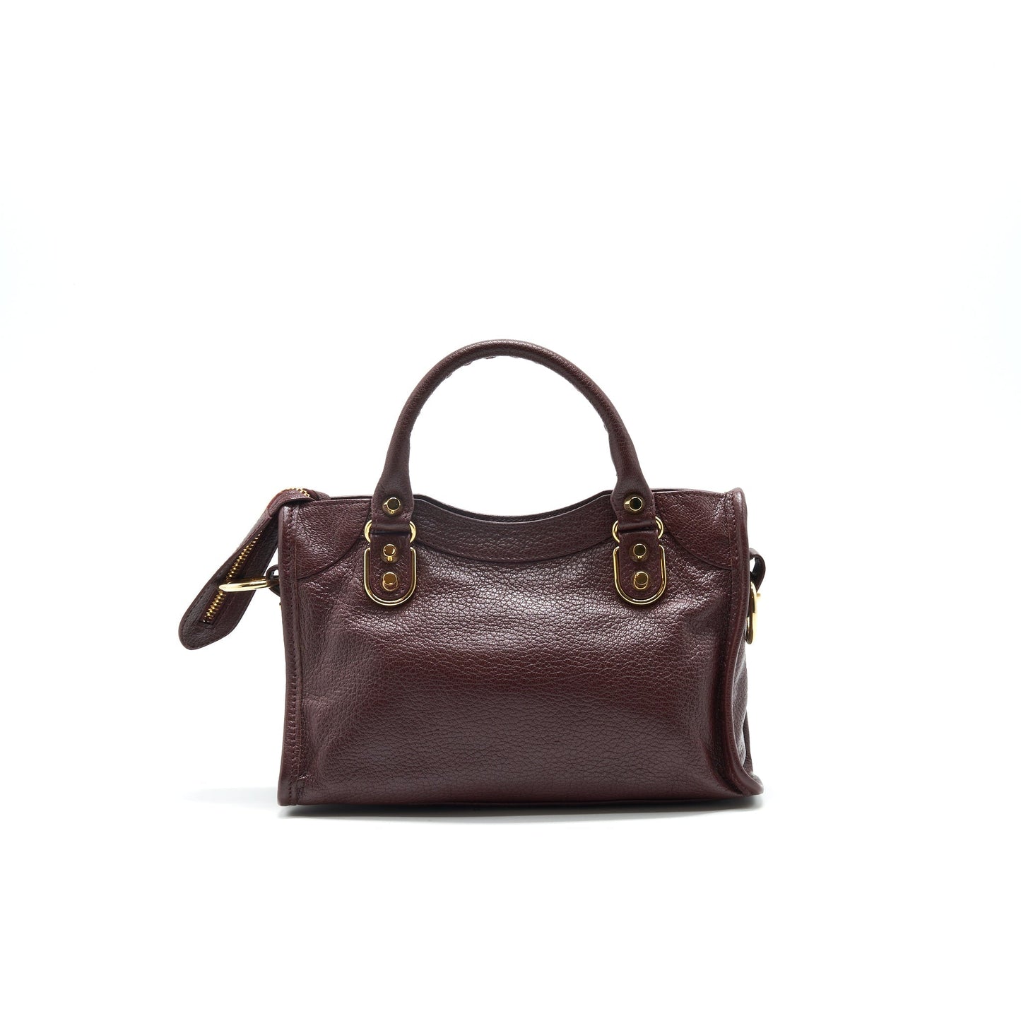 Balenciaga Mini Edged City Purse Burgundy with