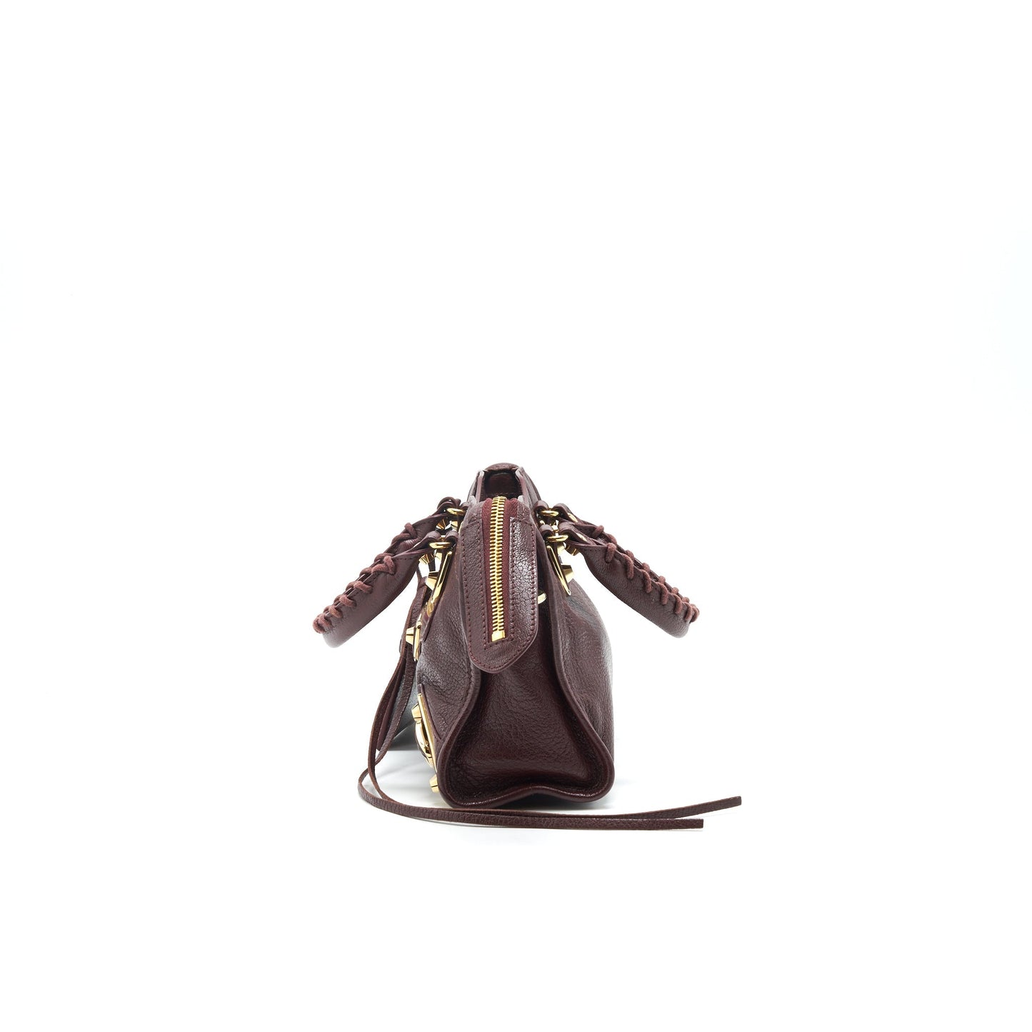 Balenciaga Mini Edged City Purse Burgundy with