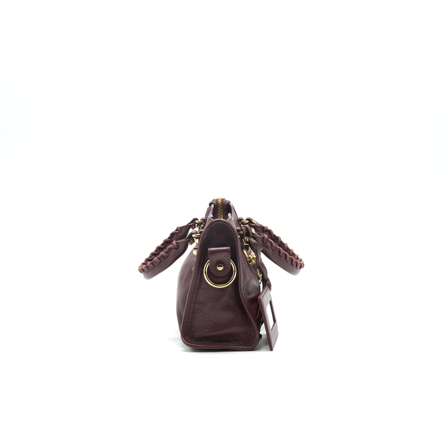 Balenciaga Mini Edged City Purse Burgundy with