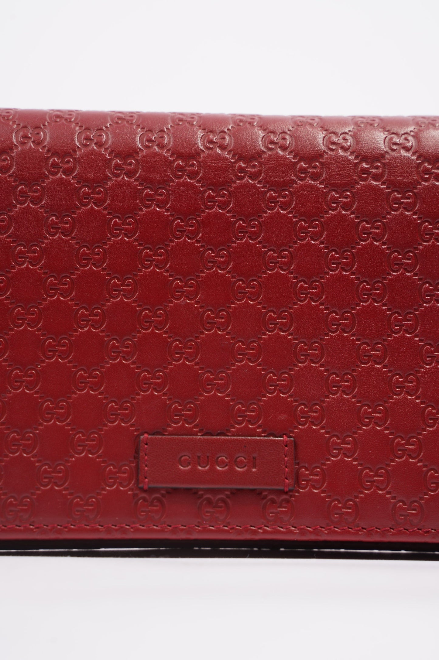 Gucci Womens Micro Guccissima Flap Crossbody Red Leather