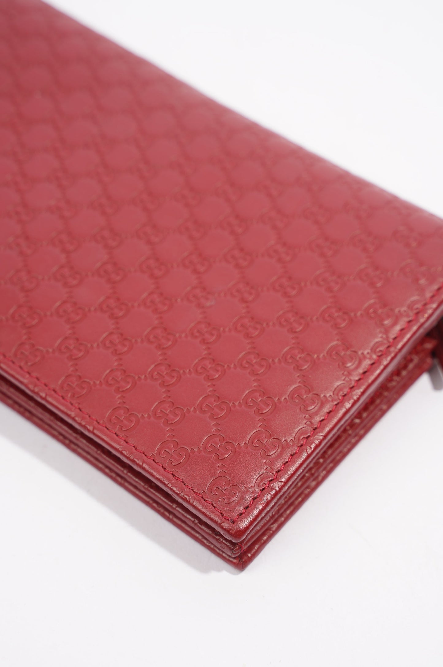 Gucci Womens Micro Guccissima Flap Crossbody Red Leather