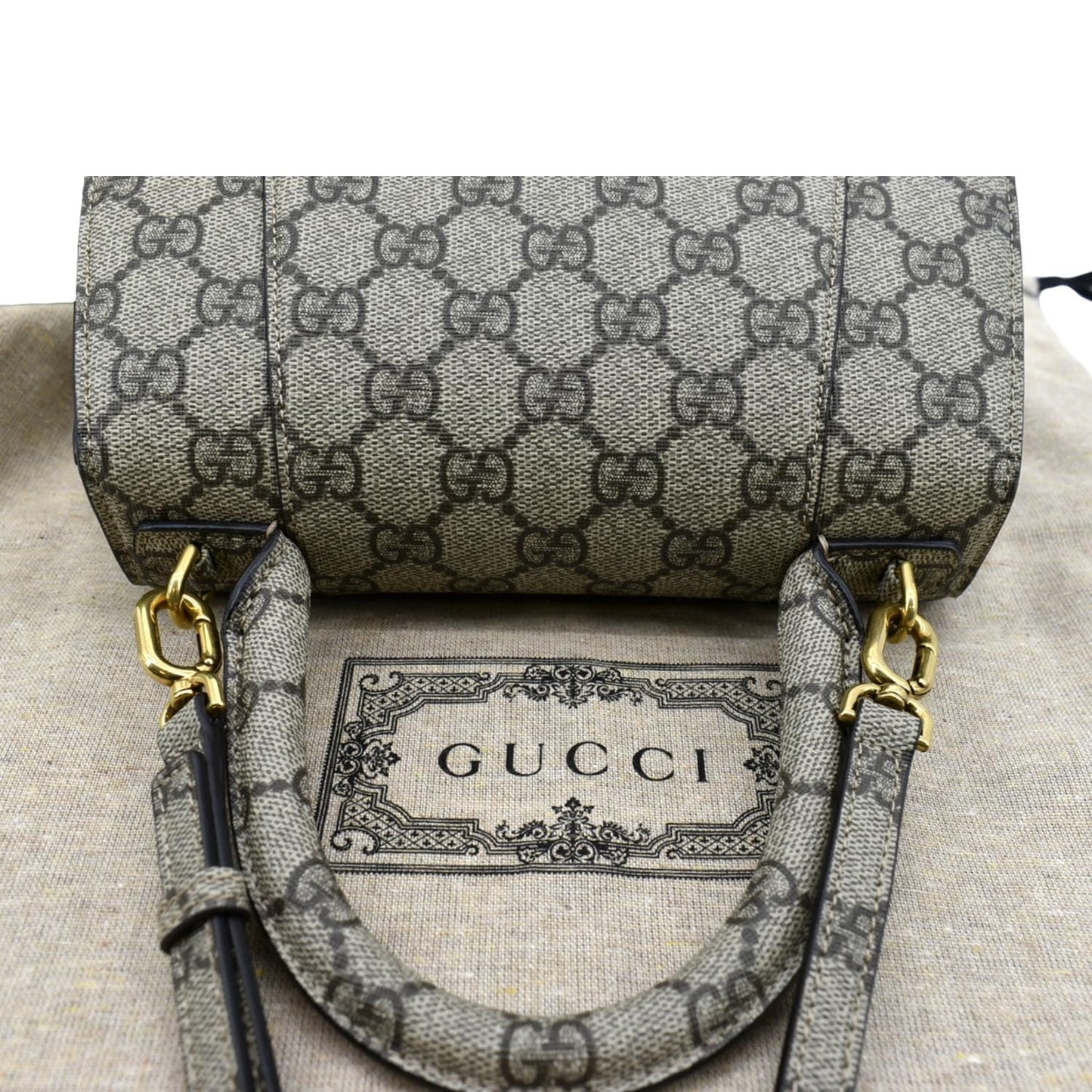 GUCCI x Balenciaga Hourglass GG Supreme Canvas Shoulder Bag Beige