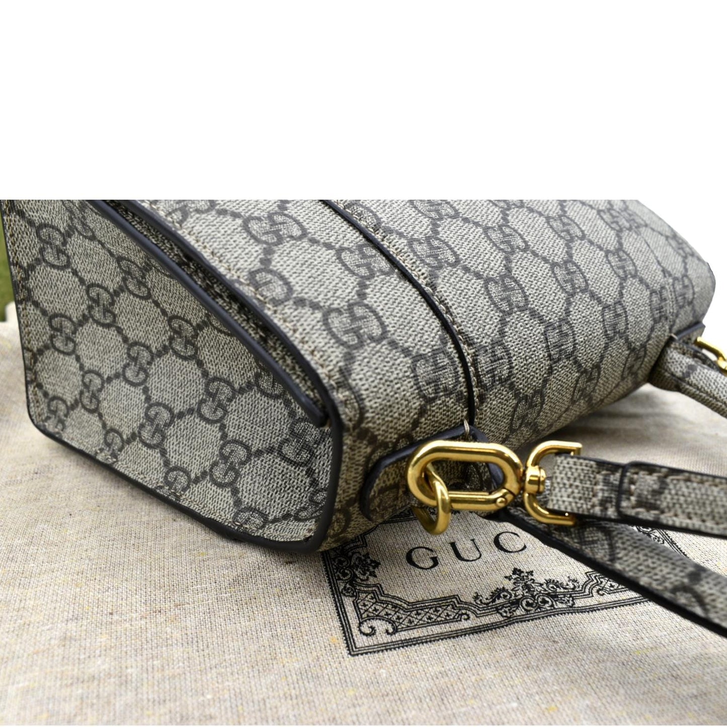 GUCCI x Balenciaga Hourglass GG Supreme Canvas Shoulder Bag Beige