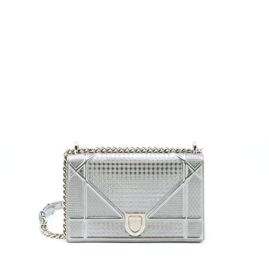 Dior Medium Diorama Metallic Sliver