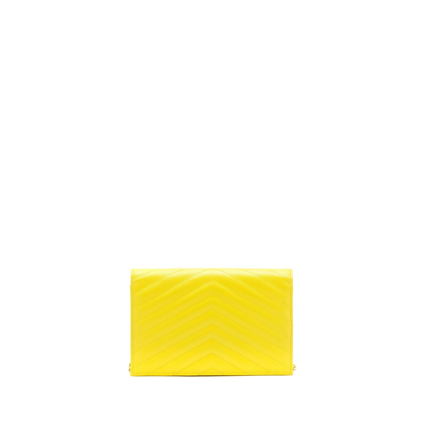 Saint Laurent /ysl Envelope Wallet on chain Grained Calfskin Yellow